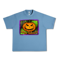 Pebble Blue happy halloween jack o' lantern pumpkin Urban Heavy Tee - Jasminsmagicworld