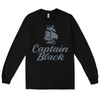 Black Captain Black Cigar Long Sleeve Tee - linhVisuals