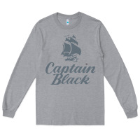 Heather Grey Captain Black Cigar Long Sleeve Tee - linhVisuals