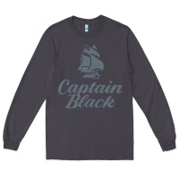 Smoke Captain Black Cigar Long Sleeve Tee - linhVisuals