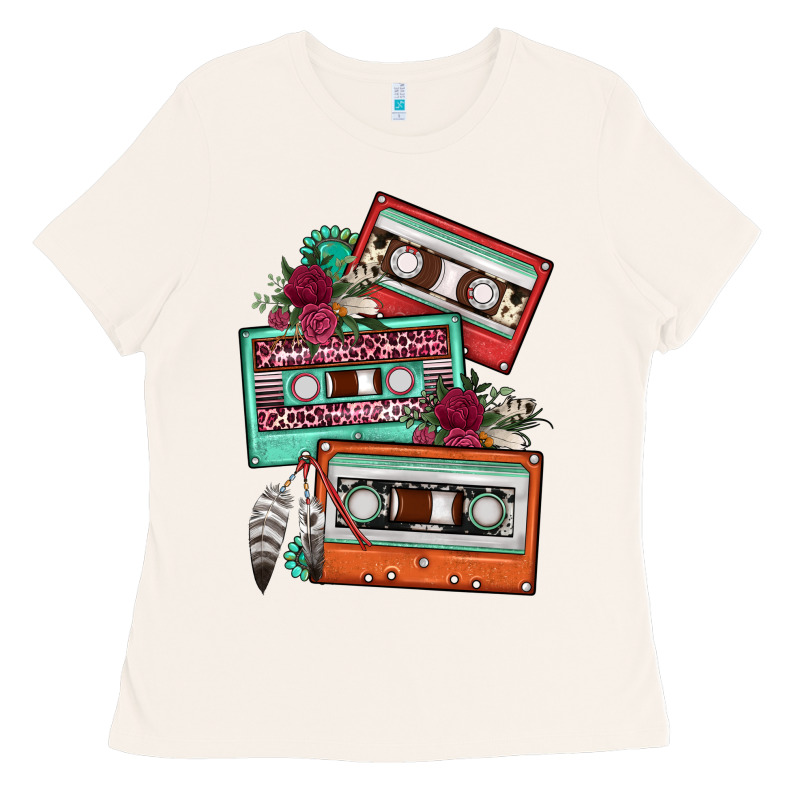 Cassette Floral Gemstone Ladies Tee by FaDigitalArtStudio | Teevron
