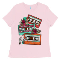 Bubblegum Pink cassette floral gemstone Ladies Tee - FaDigitalArtStudio