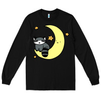 Black crescent moon raccoon Long Sleeve Tee - linhVisuals