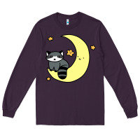 Plum crescent moon raccoon Long Sleeve Tee - linhVisuals