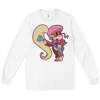 White cute guitarist dixie kong Long Sleeve Tee - linhVisuals