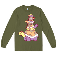 Army Green cute turtle stack Long Sleeve Tee - linhVisuals