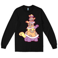 Black cute turtle stack Long Sleeve Tee - linhVisuals
