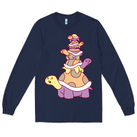 Navy cute turtle stack Long Sleeve Tee - linhVisuals