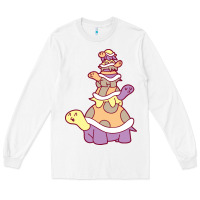 White cute turtle stack Long Sleeve Tee - linhVisuals