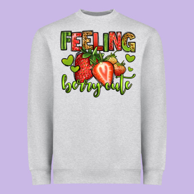 Feeling Berry Cute Strawberry Heavyweight Sweatshirt Designed By Jasminsmagicworld