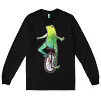 Black dat boi watercolor unicycle frog Long Sleeve Tee - linhVisuals