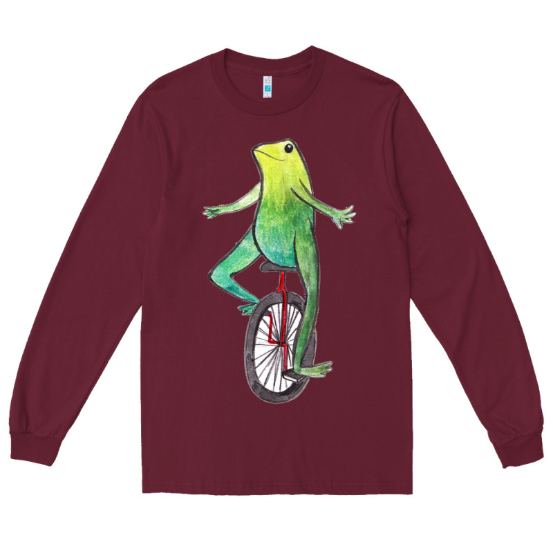 Dat Boi Watercolor Unicycle Frog Long Sleeve Tee by linhVisuals | Teevron
