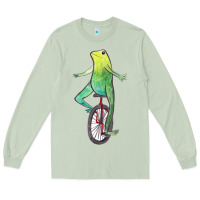 Matcha dat boi watercolor unicycle frog Long Sleeve Tee - linhVisuals
