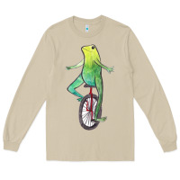 Mushroom dat boi watercolor unicycle frog Long Sleeve Tee - linhVisuals