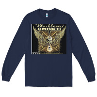 Navy Blackberry Smoke Long Sleeve Tee - linhVisuals