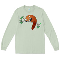 Matcha red panda sleeping Long Sleeve Tee - linhVisuals