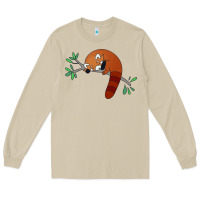 Mushroom red panda sleeping Long Sleeve Tee - linhVisuals