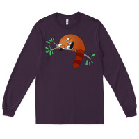 Plum red panda sleeping Long Sleeve Tee - linhVisuals