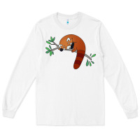 White red panda sleeping Long Sleeve Tee - linhVisuals