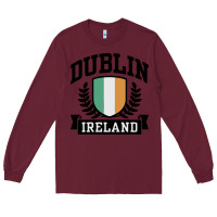 Burgundy dublin ireland Long Sleeve Tee - linhVisuals