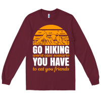 Burgundy hiking t  shirt go hiking Long Sleeve Tee - linhVisuals