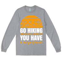 Heather Grey hiking t  shirt go hiking Long Sleeve Tee - linhVisuals