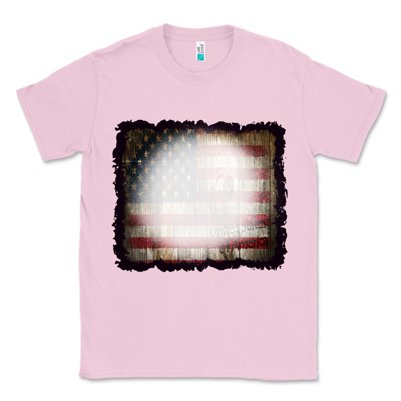 America Wood Flag With Bbeach Effect Classic Tee by CowCowDesign | Teevron