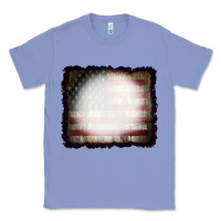 Colony Blue America Wood Flag with bBeach Effect Classic Tee - CowCowDesign