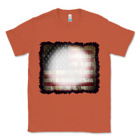 Copper America Wood Flag with bBeach Effect Classic Tee - CowCowDesign