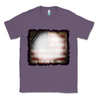 Lavender America Wood Flag with bBeach Effect Classic Tee - CowCowDesign