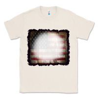 Natural America Wood Flag with bBeach Effect Classic Tee - CowCowDesign