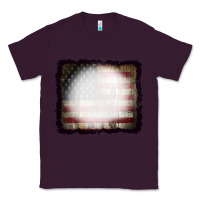 Plum America Wood Flag with bBeach Effect Classic Tee - CowCowDesign