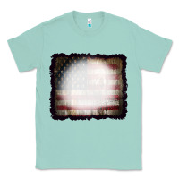 Seafoam America Wood Flag with bBeach Effect Classic Tee - CowCowDesign