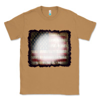 Toasted Coconut America Wood Flag with bBeach Effect Classic Tee - CowCowDesign