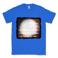 True Royal America Wood Flag with bBeach Effect Classic Tee - CowCowDesign
