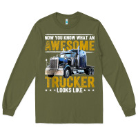 Army Green awesome trucker big rig semi trailer truck driver gift men tank top Long Sleeve Tee - linhVisuals