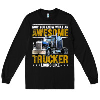 Black awesome trucker big rig semi trailer truck driver gift men tank top Long Sleeve Tee - linhVisuals