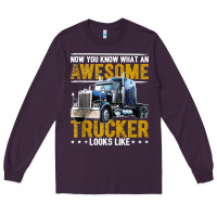 Plum awesome trucker big rig semi trailer truck driver gift men tank top Long Sleeve Tee - linhVisuals