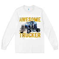 White awesome trucker big rig semi trailer truck driver gift men tank top Long Sleeve Tee - linhVisuals