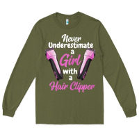 Army Green barber shirts for women   funny hairdresser barber t shirt Long Sleeve Tee - linhVisuals