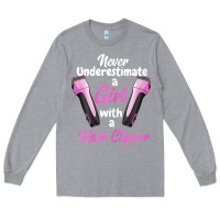 Heather Grey barber shirts for women   funny hairdresser barber t shirt Long Sleeve Tee - linhVisuals
