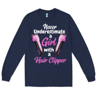 Navy barber shirts for women   funny hairdresser barber t shirt Long Sleeve Tee - linhVisuals