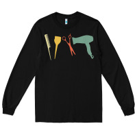 Black barber vintage hairdresser hairstylist cosmetologist t shirt Long Sleeve Tee - linhVisuals