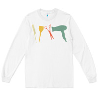 White barber vintage hairdresser hairstylist cosmetologist t shirt Long Sleeve Tee - linhVisuals