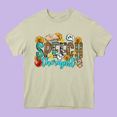 Speech Therapist Heavy Core Tee Designed By Oliviacreatesart