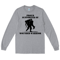 Heather Grey wounded war Long Sleeve Tee - linhVisuals