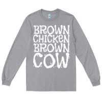 Heather Grey brown chicken brown cow Long Sleeve Tee - linhVisuals