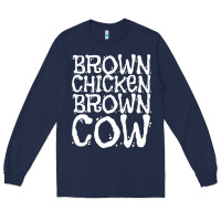 Navy brown chicken brown cow Long Sleeve Tee - linhVisuals