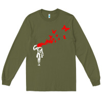 Army Green banksy Long Sleeve Tee - linhVisuals