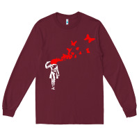 Burgundy banksy Long Sleeve Tee - linhVisuals